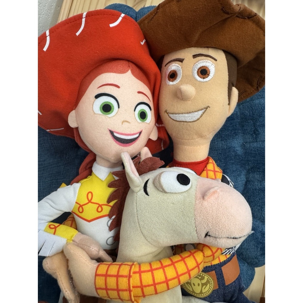 Disney Park Toy Story 2 Woody, Jessie & Bullseye Cowboy Plush Dolls 22" Lot Of 3